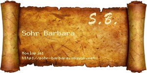 Sohr Barbara névjegykártya
